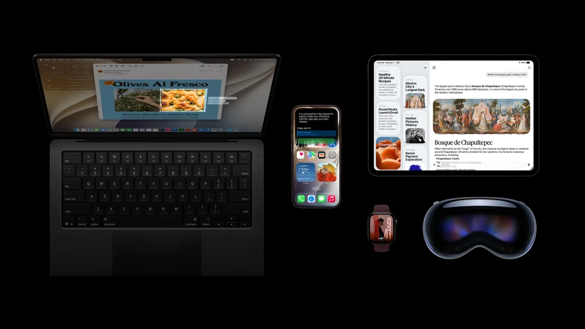 Устройства Apple, включая iPhone 18 Pro, показаны на официальном изображении Apple Newsroom.